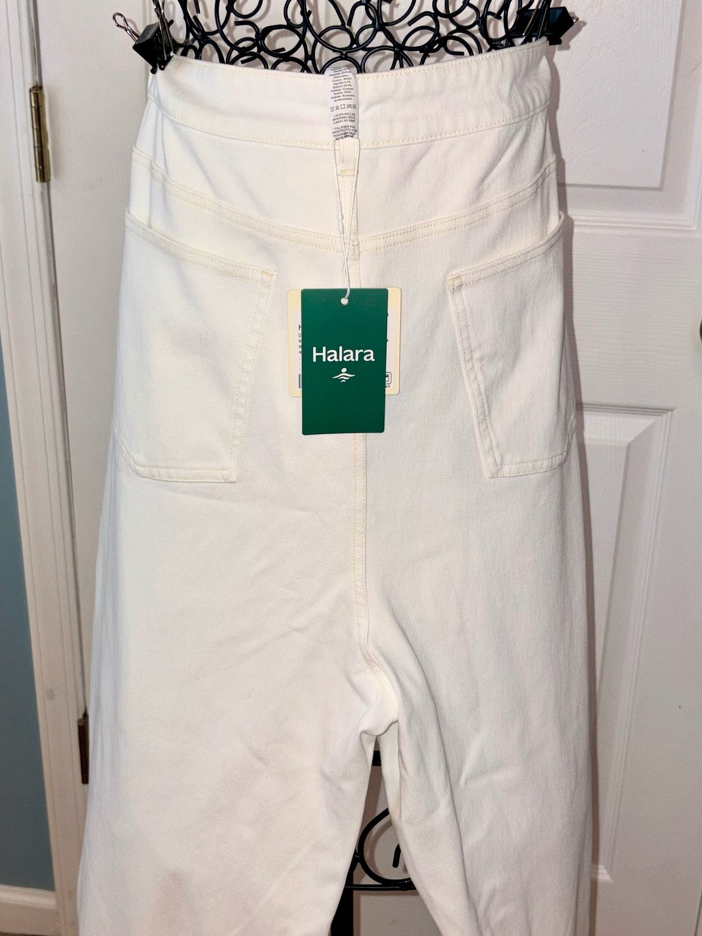 HALARA White Stretch Denim pants with Branded Tags - Picture 2 of 6